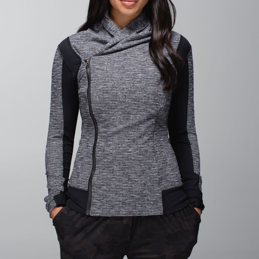 Lululemon Bhakti Yoga Jacket In Coco Pique Black size 4
